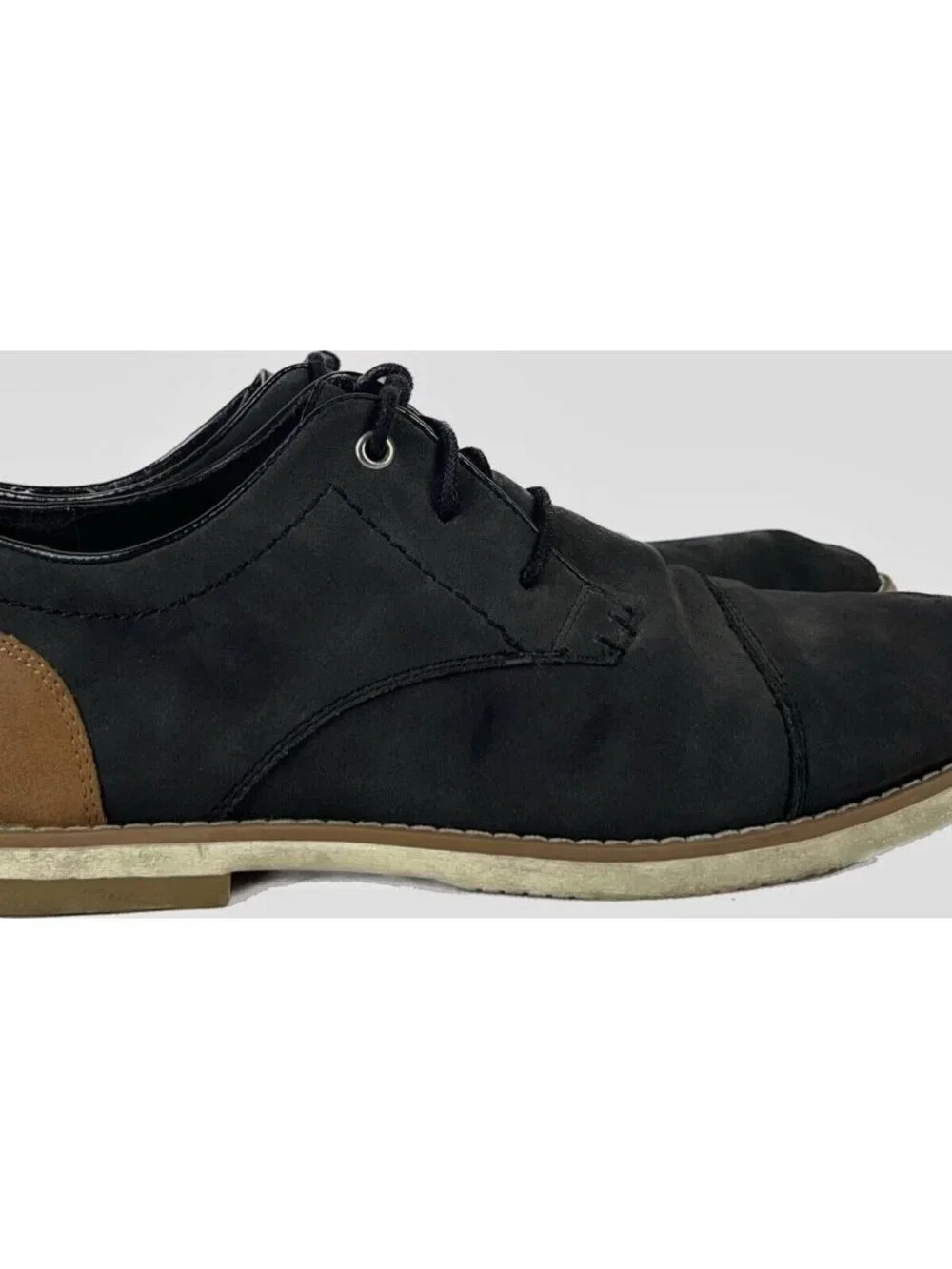 Steve Madden Falout Black Suede Oxford Dress Shoes Almond Toe Men's 11.5 US